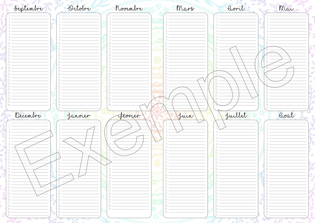 Horaire vierge - Mandalas