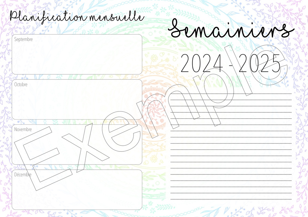 Horaire vierge - Mandalas