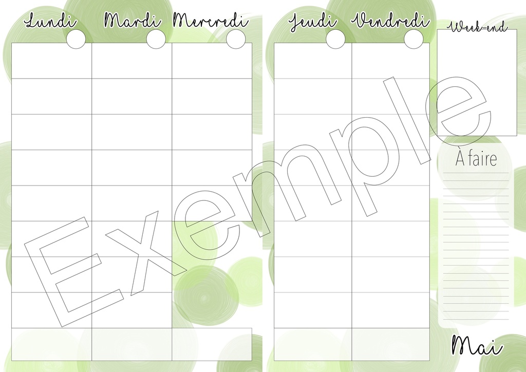 Horaire secondaire - Ronds