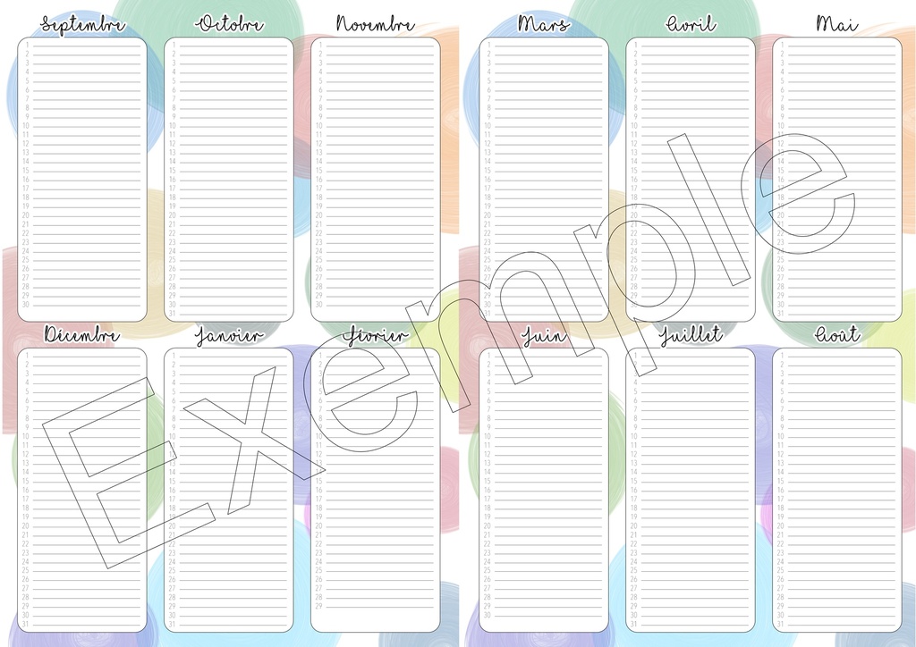 Horaire secondaire - Ronds