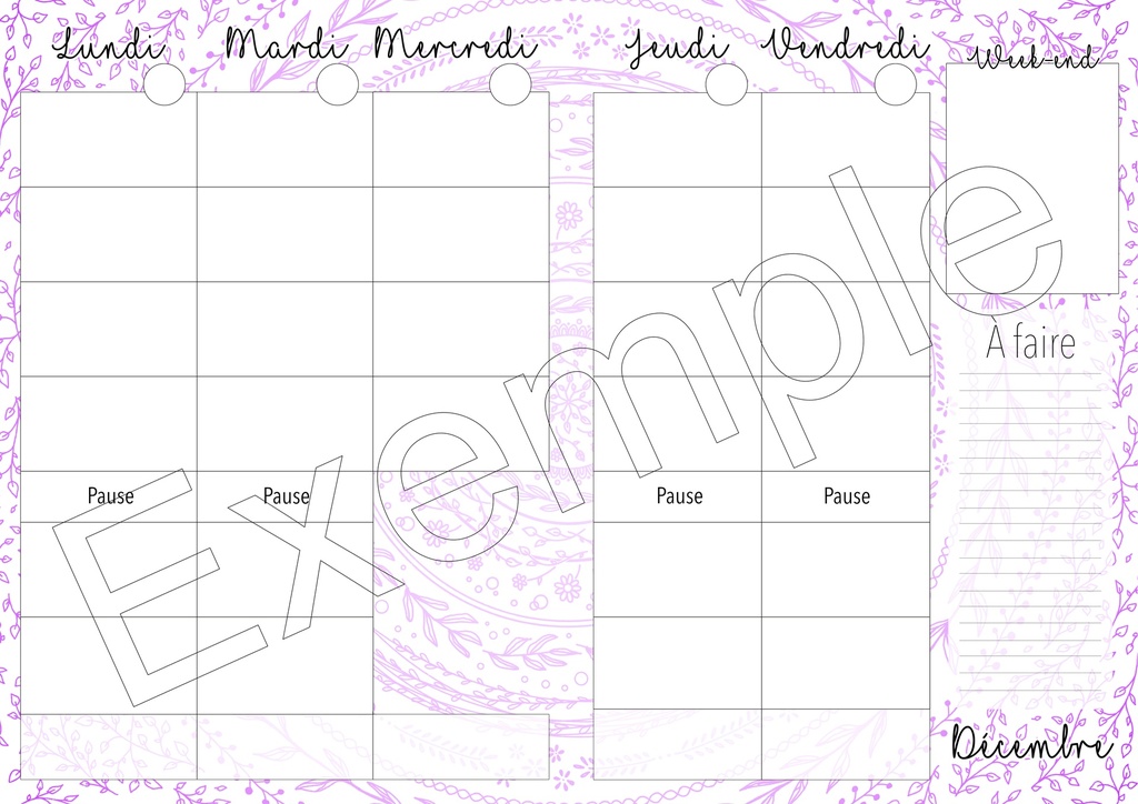 Horaire fondamental - Mandalas